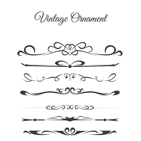 Premium Vector | Calligraphic flourish ornaments vintage hand drawn ...