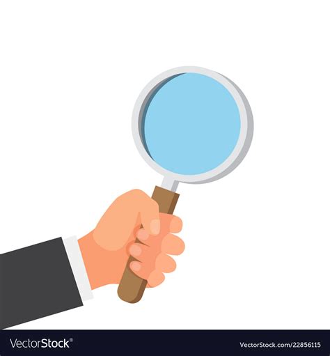 Hands With Magnifying Glass Royalty Free Vector Image