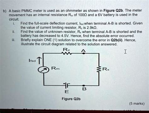 SOLVED A Basic PMMC Meter Is Used As An Ohmmeter As Shown In Figure