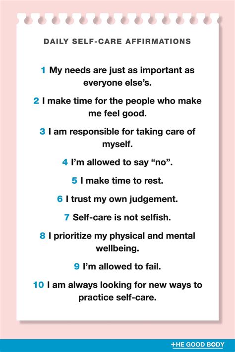 Self Care Affirmations To Improve Your Wellbeing