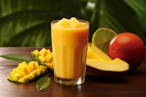 Premium Photo Tropical Bliss Fresh Mango Juice And Fruit Smoothie