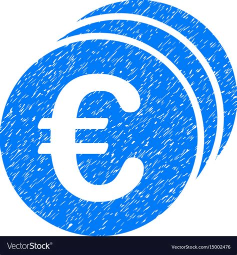 Euro Coins Grunge Icon Royalty Free Vector Image