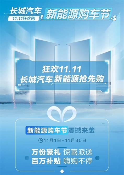 长城汽车新能源购车节 11 11狂欢购即将开幕 百万补贴 万套豪礼送不停 搜狐汽车 搜狐网