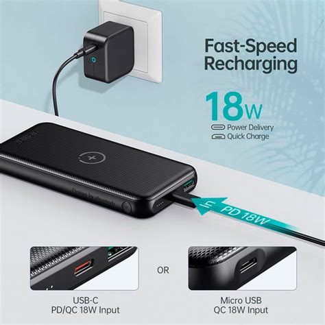 Choetech Qi Powerbank 10000mah 18w Usb Ausb C 325 Dkk