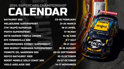 2024 Repco Supercars Championship Calendar Released Team 18