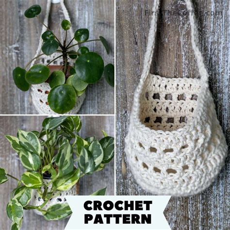 Easy Crochet Wall Plant Hanger Basket Pattern