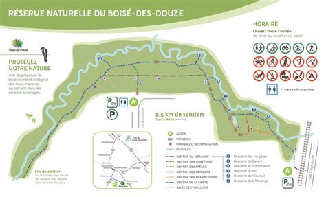 Carte des Sentiers Boisé des Douze réserve naturelle