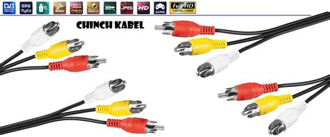 M Chinch Audio Und Video Av Composite Kabel X Cinch Rot Weiss Gelb Hq