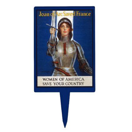 Joan Of Arc French Feminist Hero Martyr Wpa Cake Topper Patriotic