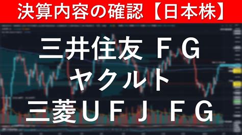 決算内容の確認 三井住友fg（8316）／ヤクルト（2267）／三菱ufj（8306）【日本株投資】 Youtube