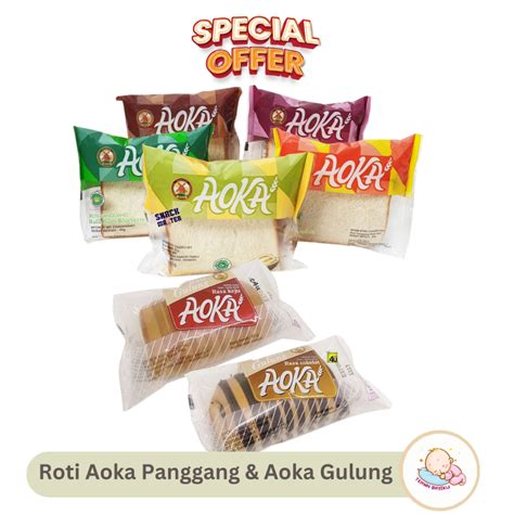 Jual Aoka Roti Panggang 65gr Dan Roti Gulung 60gr Aneka Macam Rasa