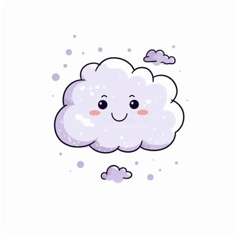 Hay Una Nube De Dibujos Animados Con Una Cara Y Una Nube Generativa De