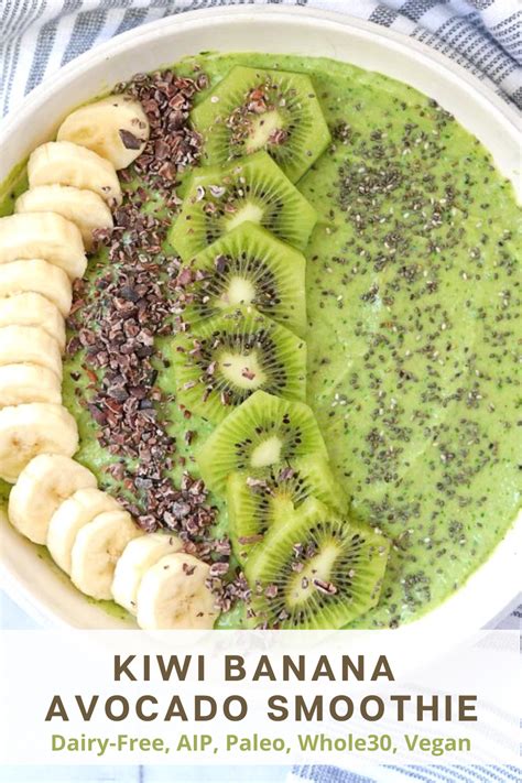 Kiwi Banana Avocado Smoothie Bowl Without Yogurt Recipe Avocado Smoothie Kiwi And Banana