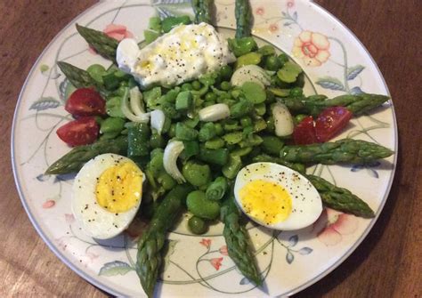 Recipe Delicious Salade F Ves Petit Pois Asperges Et Burrata