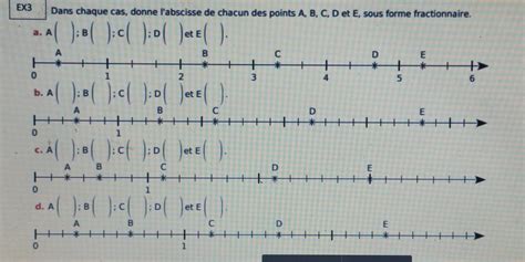 Ex Dans Chaque Cas Donne L Abscisse De Chacun Des Points A B C D