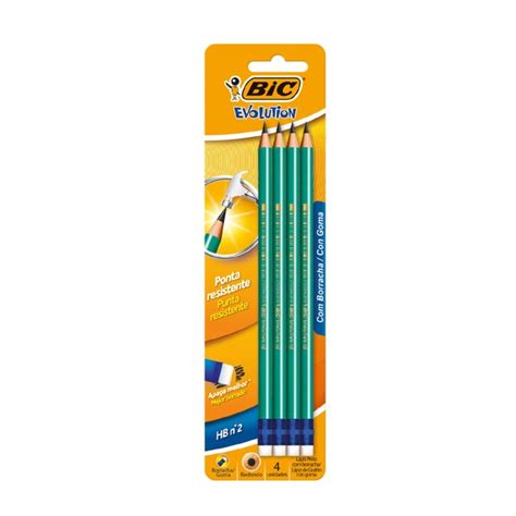 LAPIZ BIC NEGRO X 4 EVOLUTION CON GOMA