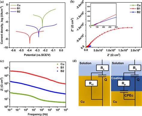 A Potentiodynamic Polarization Curves Of Bare And B1 And B2 Coated