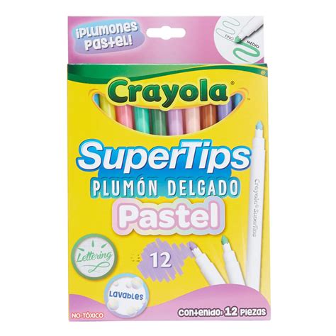 Plumones Super Tips Crayola De Colores Pastel 12 Pzas