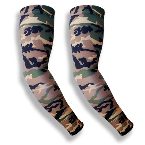 Green Camo Pattern Full Arm Sleeves To Hide Bruising Skin Guards