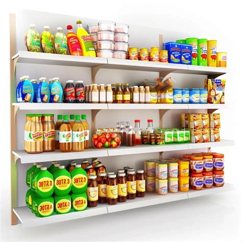 A Store Shelf With A Variety Of Products Including A Bottle Of Oatmeal