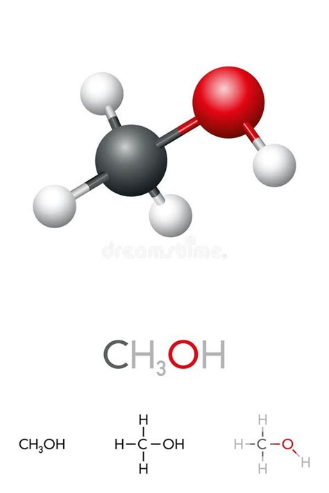 Molécula Del Metanol De CH3OH Ilustración del Vector Ilustración de