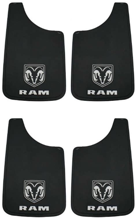 4pc Dodge Ram White Logo 11x19 Mud Flaps Splash Guard Truck New Free