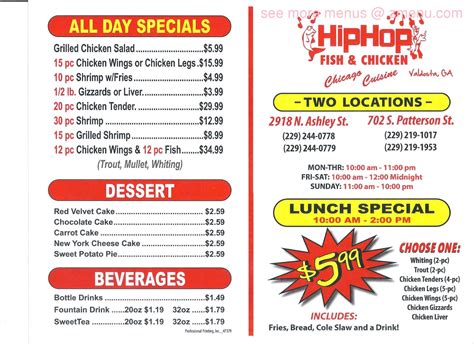 Online Menu of Hip Hop Fish & Chicken North Ashley (Jaws) Restaurant ...