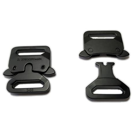 Buy 2 Pack Side Release Buckles 1 inch / 25 mm Black Metal Buckles for DIY Bracelets Backpack ...