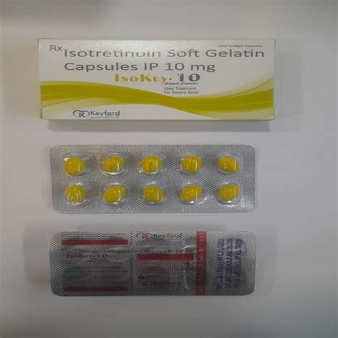 Finished Product Isotretinoin Isokey 10mg Soft Gelatin Capsule 10 Gm