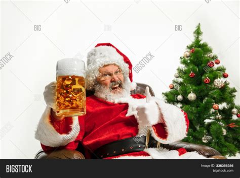 Santa Claus Drinking Image And Photo Free Trial Bigstock