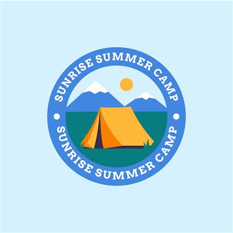 Free Vector | Flat summer camp logo template