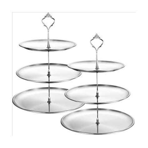 Stainless Steel Tiered Cupcake Stand 3 Tier Serving Tray Platters Table