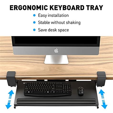 AboveTEK Large Keyboard Tray Under Desk With Wrist Rest 26 7 11