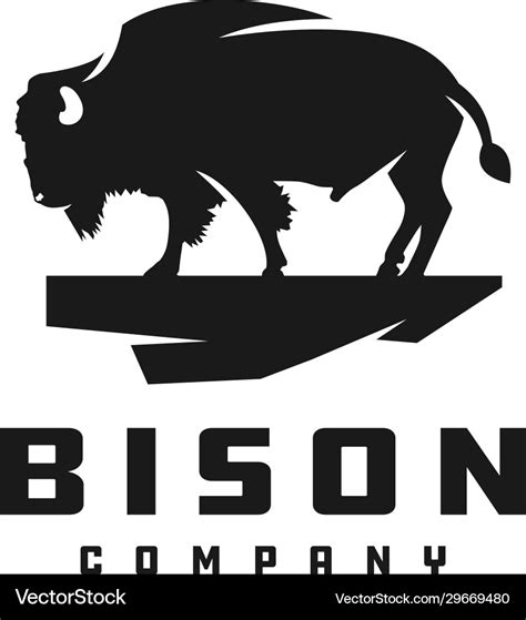 Bison silhouette animal logo Royalty Free Vector Image