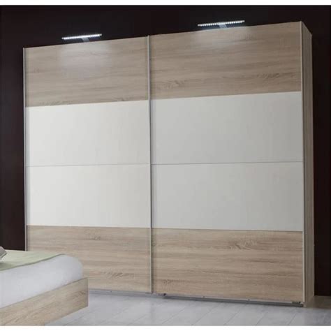 Chambre à coucher complète adulte lit 140x190 cm 2 chevets armoire