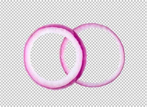 Premium Psd Sliced Red Onion Rings Isolated On Alpha Layer