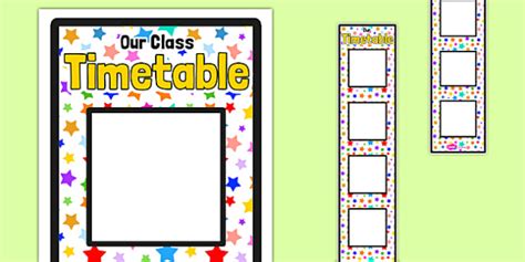 Class Timetable Template Vertical Visual Timetable