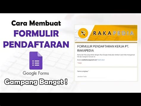 Cara Membuat Formulir Pendaftaran Di Google Form Tutorial Google Form