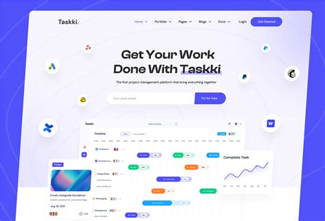 Taskki Saas Landing Page Behance