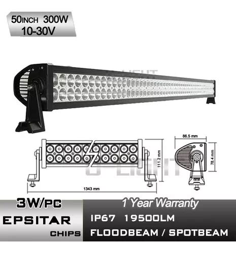 Barra De Led 300w 1 30mt 12v 24v Alta Potencia Spot Flood