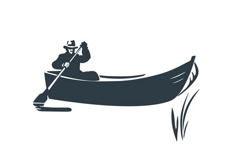 Silhouette Of A Man Rowing Boat On Lake Professional Adult Fisherman