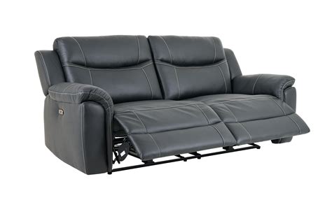 Grayson Leather 3 Seater Power Recliner Sofa