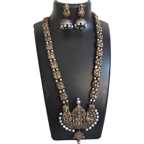 Buy Vintage Goddess Lakshmi Design Terracotta Necklace Set From Best