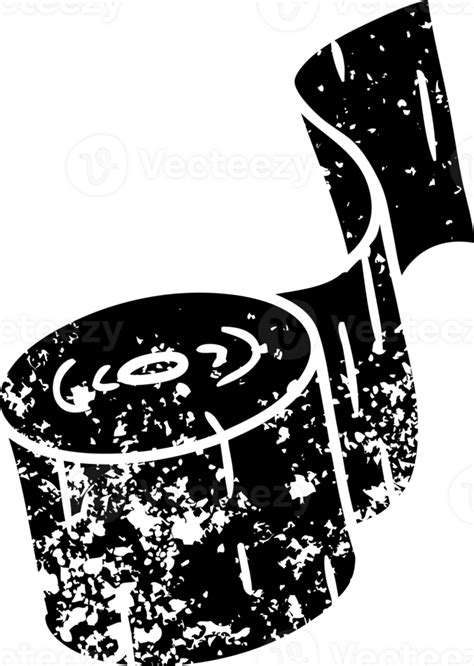 Hand Drawn Line Drawing Doodle Of A Toilet Roll Distressed Icon 45433254 Png