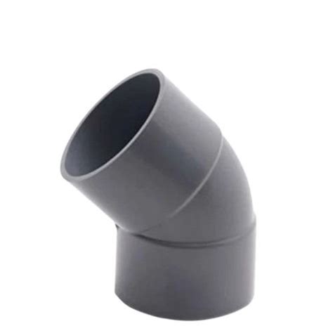 Pvc Pipe Bend Degree Angle Male Connection Round Shape Gray