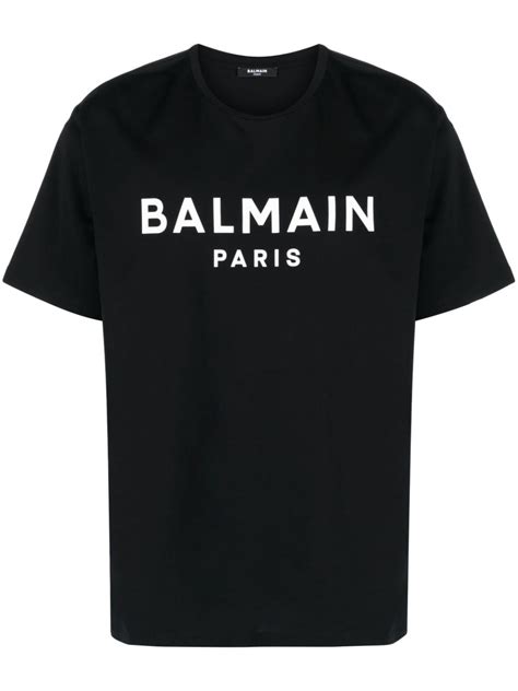 Balmain Logo Print Cotton T Shirt Farfetch