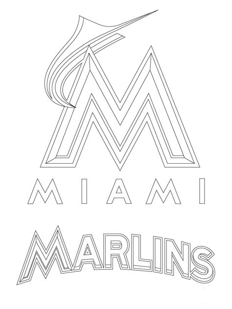 Miami Marlins Logo Coloring Page ColouringPages