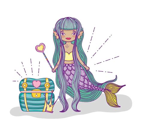 Premium Vector Cute Mermaid Cartoon