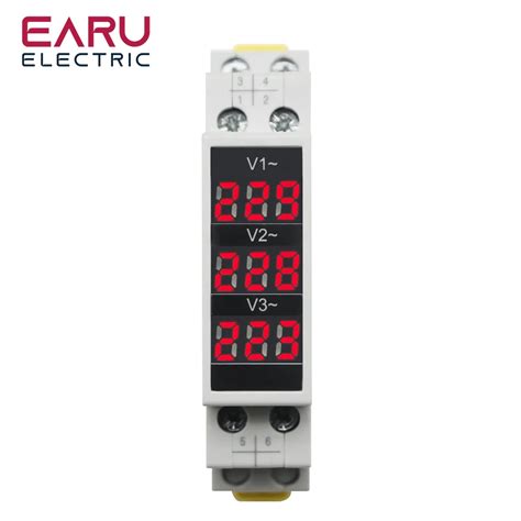 BV 3R Compteur De Tension Rail Din 18mm AC 80 500V 220V 380V