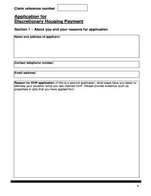 Fillable Online Shepway Gov Application Form For Discretionary Housing